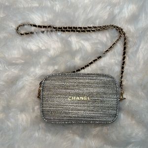 CHANEL Sparkling Tweed Bag With Chain